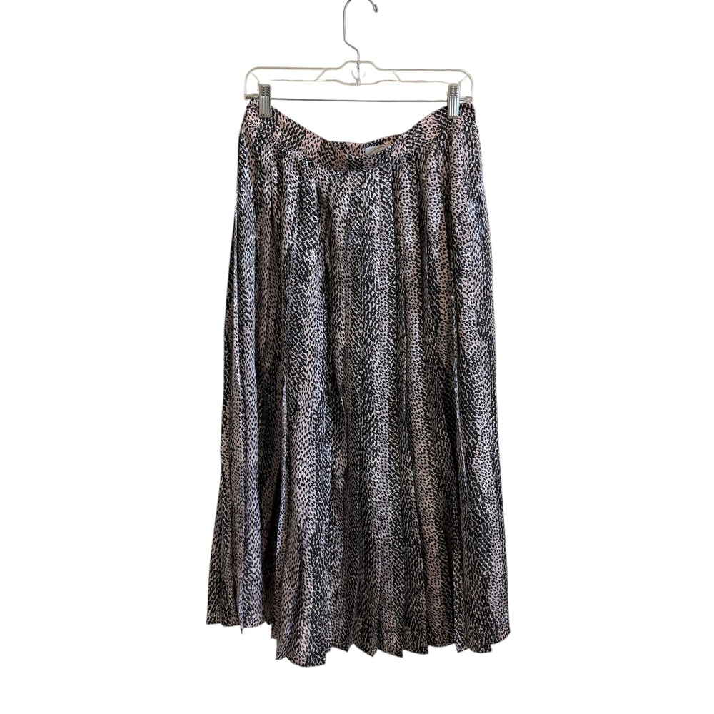 Vintage A Line Skirt Pleated Midi Spotted Animal Print Made in W Germany medium